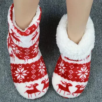 De Iarnă Acasă Papuci Femei Etaj Pantofi De Crăciun Elan Interior Șosete Pantofi Blană Cald Diapozitive Doamnelor Papuci De Pluș Pantoffels Dames