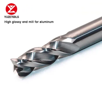 YUZETOOLS HRC55 Endmill cutter pentru aluminiu puternic 3 Flaut Tăiere Aluminiu Cupru Prelucrare