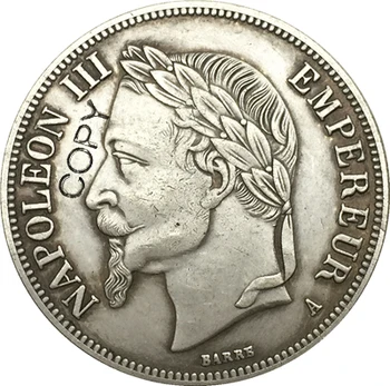 France 5 Francs - Napoleon III, 1867 monede copie