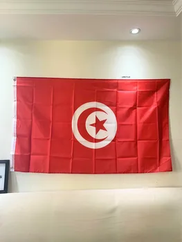 Tunisia Tunisia TUN TN Pavilion 90X150cm 3x5FT Poliester O Stea Roșie Și Semilună Tunisian Steaguri Naționale Pentru Decor