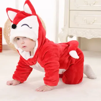 Red Fox Baby Girl Romper Flanel baietel de Ansamblu Infant Toddler Costum de Halloween Copil Nou-născut Haine pentru 0-24 Luni RL2-Q