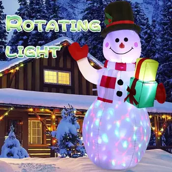 OurWarm 1,52 M Gonflabile de Crăciun Decoratiuni 5ft om de Zăpadă, Noapte, Lumina LED-uri în aer liber Gazon Yard Jucării Petrecere de Craciun Decor de Anul Nou