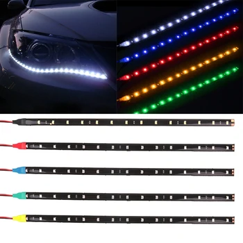 Masina de Benzi cu LED-uri de Styling Decorative de Lumină Ambientală 30CM 15 SMD Lampă cu LED-uri Impermeabil Flexibil Atmosferă de Lumină de Bandă de Lumină 85DF