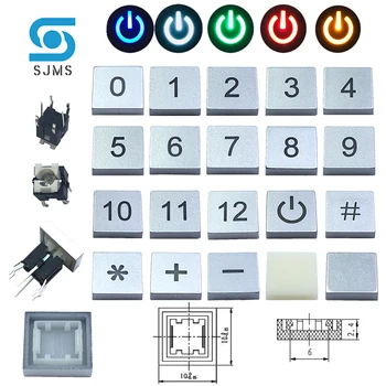 SJMS 5Pcs 6*6*9.5 mm 6PINI DIP Prin Gaura Micro Buton Tactil de Moment Cu LED Comutator Tact Apasă Butonul Indicație modul