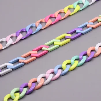 17x24mm Colorate Twiste Acrilice Link-ul Lanț de Incuietoare Cârlig Bomboane nor de Culoare Conector Deschiderea Acrilice Lanț de Link-ul pentru a Face Bijuterii