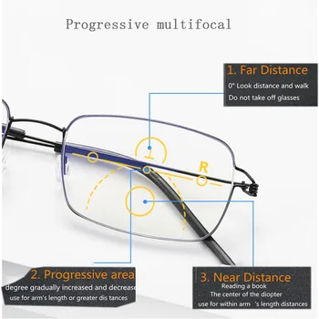 Aliaj de titan multifocală progresivă ochelari Anti-Lumina Albastra presbyopic ochelari optice cadru coreean Nr Șurub Ochelari