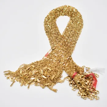 En-gros de Aur colorStainless Oțel Buze Val de Apă Lanturi Coliere Bijuterii DIY 45cm Lanțuri Costum en-Gros de Vânzare în Vrac Accesorii