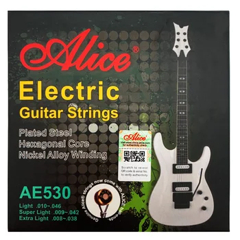 Alice AE530 Chitara Electrica, Siruri de caractere 1-6-Set Placat cu Oțel Hexagonal Bază de Nichel Aliaj de Lichidare Lumina Super Extra