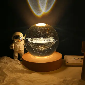 3D, Minge de Cristal Planete Model Minge de Sticlă Astronomie Cadouri Gravate cu Laser glob de Cristal cu Baza de Home&Decor Birou Cadou de Ziua de nastere