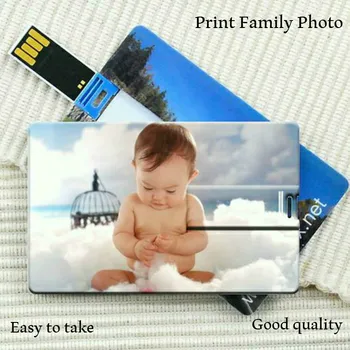 Creative DIY USB 2.0 Flash Card de Credit 16GB 32GB Flash Drive USB Pen Drive 4GB 8GB Imprima Fotografia sau Personalizate Logo-ul Companiei Cadou