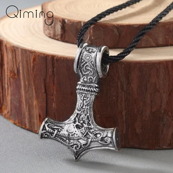 Norse Colier de sex Masculin Viking Thor Thors Hammer Nod Celtic Lup Mjolnir Colier Pandantiv Vintage pentru Bărbați Bijuterii Femei