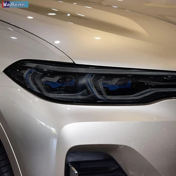 2 Buc Far Auto cu Folie de Protectie Faruri Restaurare Negru Transparent TPU Autocolant Pentru BMW X7 G07 2019 2020 - Accesorii