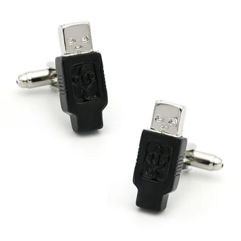 Proiectare pe calculator USB Butoni Pentru Barbati de Calitate Cupru Material Negru Culoare Manșetă en-Gros și cu amănuntul
