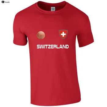 Fierbinte Vinde Moda Elveția Fotbalist Retro Casual Barbati Din Bumbac Tricou Tricouri Maneca Scurta