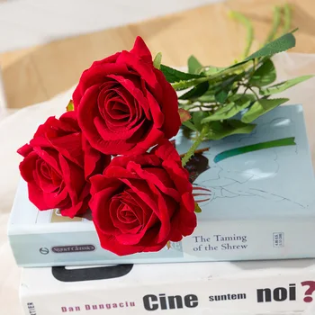 1 Bucata Red Rose Flori de Mătase Real Touch Flori Artificiale Ziua Îndrăgostiților Acasă Decoratiuni de Nunta Flori False