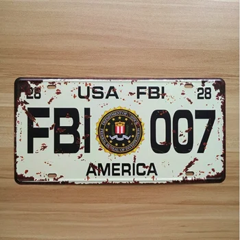 15x30CM de Înmatriculare Auto SUA FBI-ul 007 America Tin Semn Poster Bar Acasă Decor de Perete