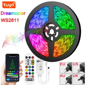 Tuya Dreamcolor Lumini LED Strip Music Control APP WS2811 RGBIC Flexibil Diodă Panglică 5050 12V Pentru TV pe Ecran Desktop Iluminare din spate