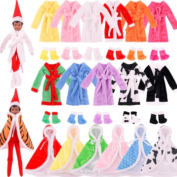 Kawaii Elf Papusa Halat De Baie/Pelerina+Pantofi De Crăciun Costum De Lapte Model De Pluș Haina Mantie Cald Iarna Papusa Haine, Accesorii,Jucării, Cadouri