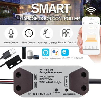 WiFi Switch Smart Opener APP de la Distanță Controler Pentru Usa de Garaj Poarta Supprot Alexa Ecou de Start Google eWelink Control + RF 433MHz