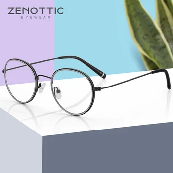 ZENOTTIC Brand Design Retro de Metal Rotunde Ochelari de soare pentru Barbati Femei Trend Spectacol Ochelari Optice Cadru