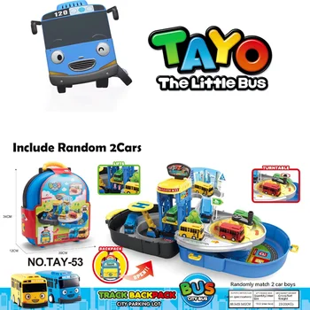 Tayos Pic De Autobuz Trage Înapoi Desene Animate Parcare Autobuz De Jucărie Pentru Copii Potrivite Cale Microbuz Aliaj Masina Colecție De Tayo Scena