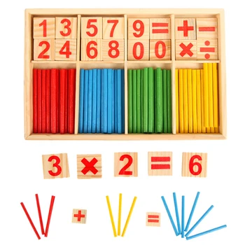 Copii de Învățare matematica din Lemn Jucarii Educative Digital Stick Montessori Ajutor în Predare Matematică Iluminare Cunoștințe