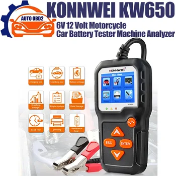 KONNWEI KW650 Auto Motociclete Tester Baterie 12V Acumulator 6V Sistem Analizor 2000CCA de Încărcare Pornire Instrument de Testare pentru Masina