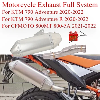 Motocicleta Evacuare Completă a Sistemului Link-ul de Țeavă Alunecare Pentru KTM 790 890 adv 2019-2022 Pentru CFMOTO 800MT 2021-2022 Modificat Moto de Evacuare