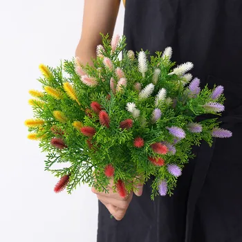 1 Buchet de Flori Artificiale DIY Ghirlande Decor Plastic 5 Ramuri de fructe de Padure pentru Decor Acasă Fals Planta Petrecere de Nunta Decor Coroane de flori