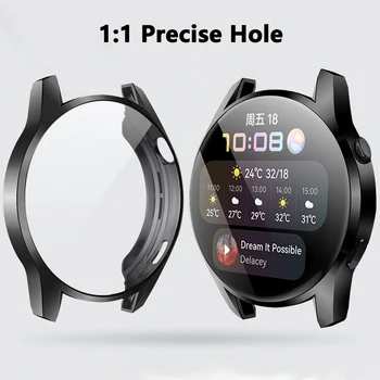 Caz TPU Pentru Huawei Watch 3 pro 48mm 46mm moale Placat cu Toate în Jurul valorii de Bara de protecție de Protecție Cover Huawei Watch 3 Ecran Protector
