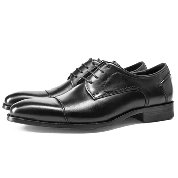Italian Luxury Mens Pantofi Rochie 2022 Toamna De Mireasa De Designer Sociale Costum Din Piele Naturală De Calitate Moda Negru Derby Pantofi De Afaceri