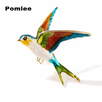 Pomlee Email Flying Rândunica Brosa Pentru Femei, Animal, Pasăre Brose Moda Podoabe Brosa Femme Bijoux De Luxe