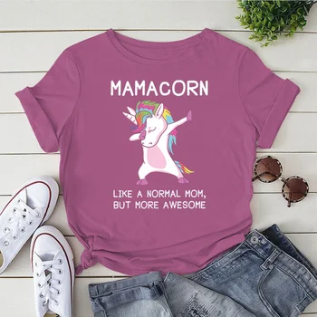 Mamacorn Ca O Mamă Normală, Dar Mai Minunat Print T Shirt Kawaii Fata Unicorn Grafic T Shirt Femme Tricou Femei Harajuku Topuri