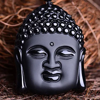 KYSZDL Naturale obsidian scrub buddha pandantiv en-gros stil nou Shakya Muni colier pandantiv bijuterii cadou