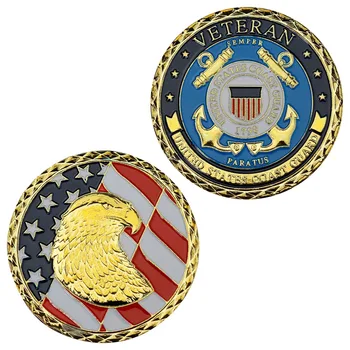 US Coast Guard Veteran Semper Suvenir Vultur Pleșuv Model de Colectie, Cadou Placat cu Aur Monedă Comemorativă