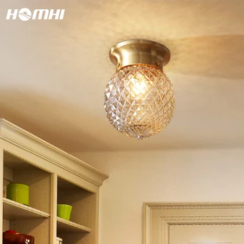 Homhi Alamă de Aur de Ananas Design Lampă de Tavan Camera de zi de Decorare Cupru Nordic Bucatarie Hol Intrare Cristal HZL-064