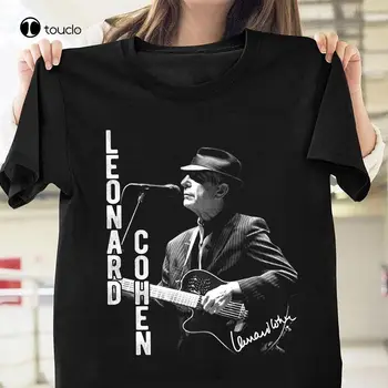 Leonard Cohen canta la Chitara Iubitor de Muzică Fan Unisex Tricou de Bumbac S-3Xl Negru