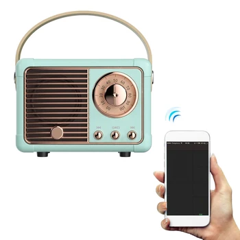Mini Radio Retro Vintage Blue-tooth 5.0 Difuzor Clasic Wireless Radio FM Cu Bass Enhancement System Player Portabil de Muzică