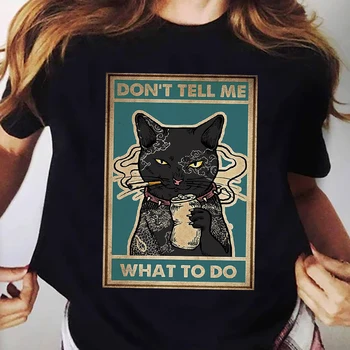 Femei T Shirt 2022 Moda Tarot Cat Nu-Mi Spune Ce să Fac T-shirt Doamna Desene animate Topuri Drăguț Grafic Scurt Maneca Tricou Femeie