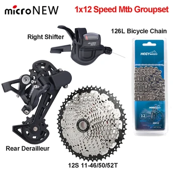 MicroNew Spate saboți și Schimbător de 12V Mtb Groupset kit 12 Viteza K7 Casetă cu 126L Lanț de Bicicletă Mtb accesorios Pentru Deore