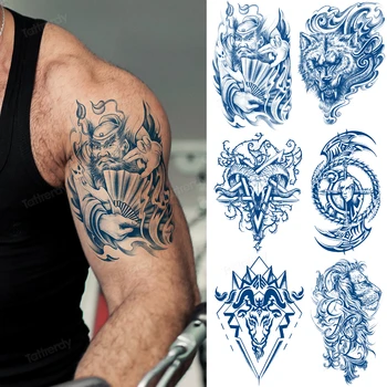 Impermeabil Tatuaj Temporar Autocolant Leu Tigru Lup Aripi Brațul Suc De Cerneală Tatuaj Hipster Omul Tatuaj Body Art Tatuajes Ultimul Timp