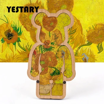 YESTARY de Floarea-soarelui 3D Puzzle din Lemn Jucarii Șicana Creierul Puzzle Jucărie Jocuri de Bord Zece Nivel de Dificultate Puzzle Jucării Pentru Copii Cadouri