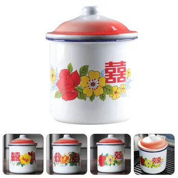 1200ML Chineză Stil Retro Ceașcă de Ceai din Ceramica Ceașcă de Cafea Vintage Cana de Email rezistent la Căldură Cupa cu Capac Cana de Apa Drinkware