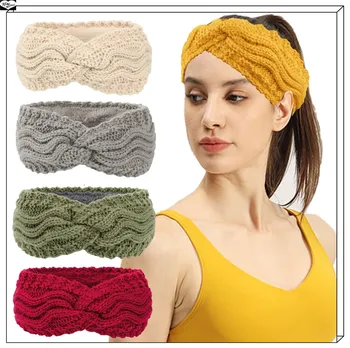 Femei de moda de păr banda de pluș cald Tricotate bentita articole pentru acoperirea capului acrilice sport Yoga hairband elastic cu bandă de susținere capac de toamna iarna