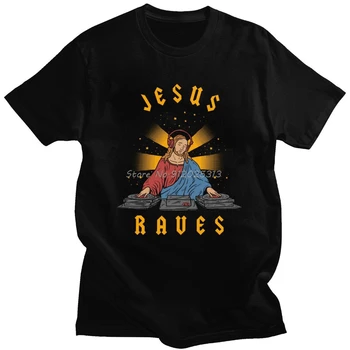 Rece Isus Petreceri DJ Tricou Barbat din Bumbac Designer de Moda Tee Topuri cu Maneci Scurte Harajuku Tricou Streetwear T-shirt Îmbrăcăminte Cadou