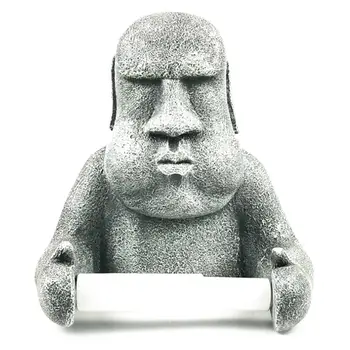 Suport pentru șervețele Insula Paștelui Moai Design Montat pe Perete de hârtie Igienică, Hârtie Rack-Durabil de Stocare Consumabile pentru Baie