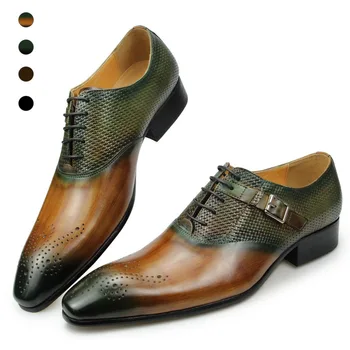 Pantofi pentru bărbați Pantofi de Piele de Lux Autentice lucrate Manual elegant casual brand de înaltă calitate de nunta rochie de banchet costum de potrivire sapato