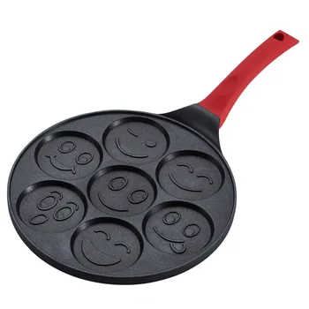 Bucatarie Oala Smiley Pancake Pan Bucurați-vă de Distracție Mini-Clătite Omletă Tigaie cu Dublu Strat Non-Stick de Acoperire Pancake Pan Breakfas