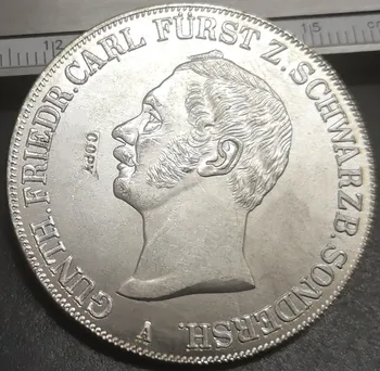 1845 germană Principatul Schwarzburg-Sondershausen 2 Thaler/ 3 1/2 Gulden-Gunther Friedrich Karl II Argint Placat cu Copia Fisei
