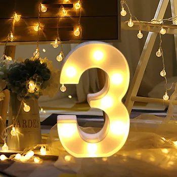 Alfabetul Numărul Digital Scrisoare de Lumină LED Alb de Lumină de Până Simbol Decor Interior Decor de PERETE Petrecere de Nunta Fereastra de Afișare Light10
